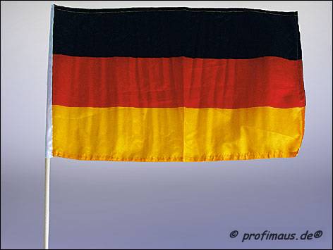 Laenderflagge Deutschland  klein 30 x 45 cm, mit Stab