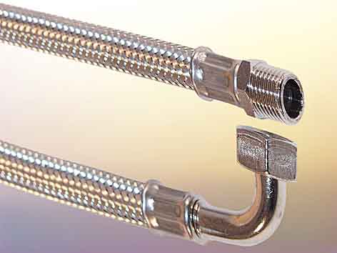 1 1/4 Verbindungsschlauch einerseits AG  x Bogen mit berwurf - Flexibel Lnge 300 mm