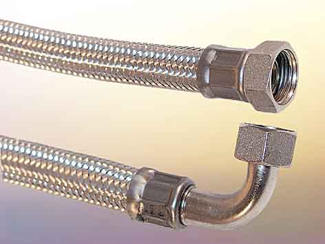 1 1/4 Verbindungsschlauch einerseits W  x Bogen mit berwurf - Flexibel Lnge 300 mm